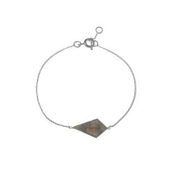 Pulsera Plata Mujer PUM0051RHLA Piedras Minerales Labradorita Rombo