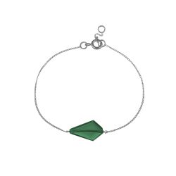 Pulsera Plata Mujer PUM0051RHOV Piedras Minerales Onix Verde Rombo