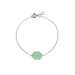 Pulsera Plata Mujer PUM0053RHCA Piedras Minerales Calcedonia Hexagonal