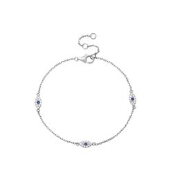 Pulsera Plata Mujer PUZ0114RH Ojo Turco Circonitas Azul Bicolor Blancas