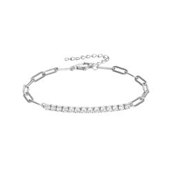 Pulsera Plata Mujer PUZ0124RH Eslabones Gruesos Circonitas