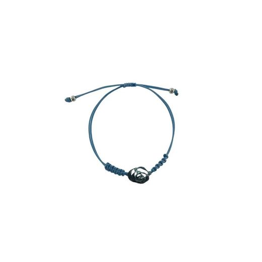 Pulseira Prata Preta Argent Basic 14-22cm PURM027MN4 Macramê Rosa Azul Claro