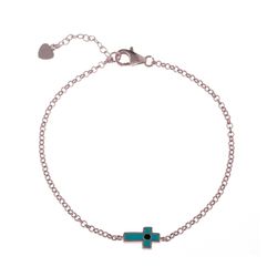 Pulsera Plata Rosada 17cm PU00155RO Cruz