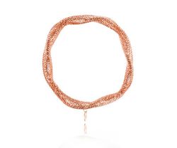 Pulsera Plata Rosada 5mm PUL0192RO Muelle Elastico Trenzado