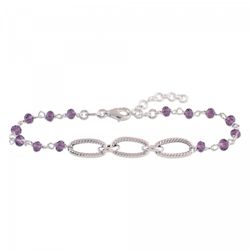 Pulsera Plata Sovrani 16+3cm AVP133 Cadena Amatistas