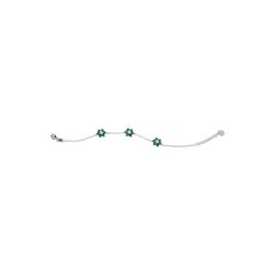 Pulsera Plata Sovrani 16+4cm J7372 Flores Circonitas Verdes