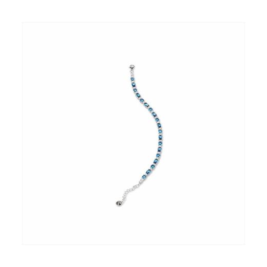 Pulseira Sovrani Prata 17+4cm J9469 Topázio Azul Zircônia