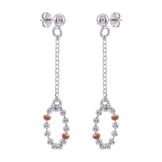Pulsera Plata Sovrani AVP300 Colgante Bolas Con Esmalte Naranja