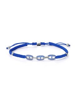 Pulsera Plata Viceroy Hombre 13255P000-33 Cordón Azul Circonitas Azules