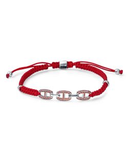 Pulsera Plata Viceroy Hombre 13255P000-39 Cordón Rojo Circonitas Rojas
