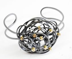 Pulsera Plata Y Oro Arior Caos Con Diamantes 3020001XPU