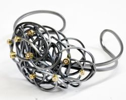 Pulsera Plata Y Oro Arior Caos Con Diamantes 3020002XPU