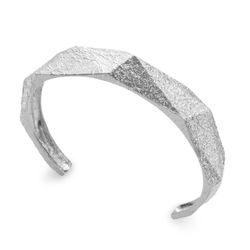 Pulsera Rígida Plata Argent Basic ESRM088 Cortes Rectos Acabado Diamantado