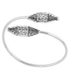 Pulsera Rígida Plata Argent Basic PURR725 Hojas Caladas