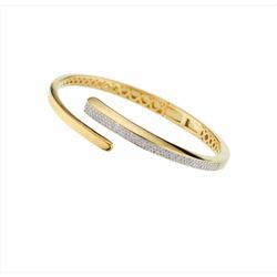 Pulsera Rigida Sovrani Bronce 17cm J10941 Dorado Con Circonitas