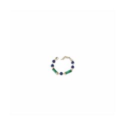 Pulsera Sovrani Bronce 15+4cm J10842 Chapado Piedras Azules Y Verdes