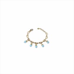 Pulsera Sovrani Bronce 16+4cm J11415 Chapado Con Pasta Turquesa