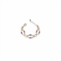 Pulsera Sovrani Bronce 16+5cm J11409 Chapado Con Cuarzo Violeta