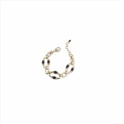 Pulsera Sovrani Bronce 16+5cm J11412 Chapado Con Cuarzo Negro