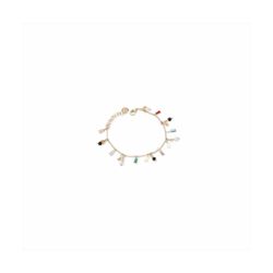 Pulsera Sovrani Bronce 18+4cm J10713 Chapado Con Piedras Multicolor