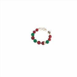 Pulsera Sovrani Bronce 19+3cm J10737 Chapado Piedras Rojas Y Verdes