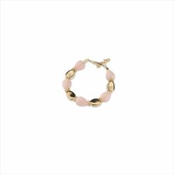 Pulsera Sovrani Bronce 19+5cm J11425 Chapado Con Pasta Coral Rosa