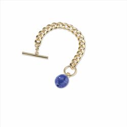 Pulsera Sovrani Bronce 20cm J11355 Chapado Piedra Azul