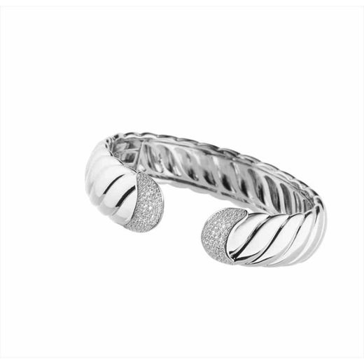 Pulsera Sovrani Bronce 6cm J10909 Plateado Con Circonitas