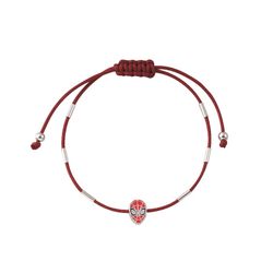 Pulsera Spiderman Plata MAG1004B Cuerda Roja