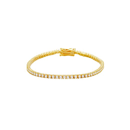 Pulsera Tenis Plata Dorada Mujer PUZ0147DO20 Circonitas