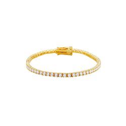 Pulsera Tenis Plata Dorada Mujer PUZ0147DO25 Circonitas