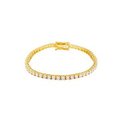 Pulsera Tenis Plata Dorada Mujer PUZ0147DO30 Circonitas