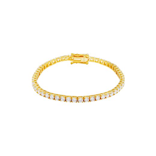 Pulsera Tenis Plata Dorada Mujer PUZ0147DO30 Circonitas