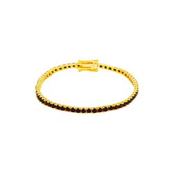 Pulsera Tenis Plata Dorada Mujer PUZ0147DOBK25 Circonitas Negras