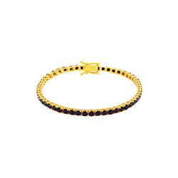 Pulsera Tenis Plata Dorada Mujer PUZ0147DOBK30 Circonitas Negras