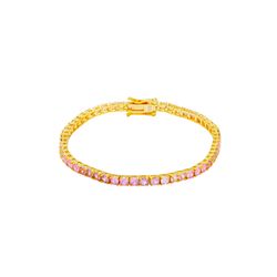 Pulsera Tenis Plata Dorada Mujer PUZ0147DOMT30 Circonitas Multicolor