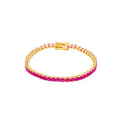 Pulsera Tenis Plata Dorada Mujer PUZ0147DOZR20 Circonitas Rubí