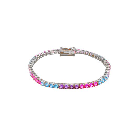 Pulsera Tenis Plata Mujer PUZ0147RHVA20 Circonitas Multicolor