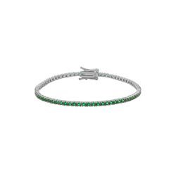 Pulsera Tenis Plata Mujer PUZ0147RHZV20 Circonitas Verdes