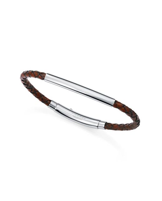 Bracelet Viceroy en acier 19,5 cm pour homme 15163P01011 en cuir tressé marron