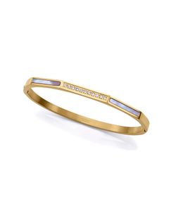 Pulsera Viceroy Acero Dorado 6cm Mujer 14188P01012 Rigida Circonitas
