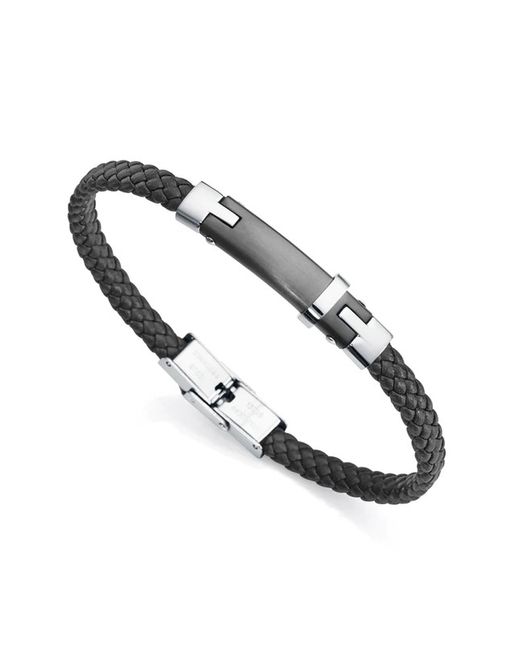 Viceroy til mænds sort læderarmbånd 14014P01010