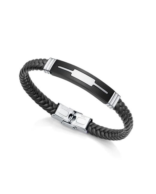 Pulseira masculina de couro preto Viceroy 1480P01010