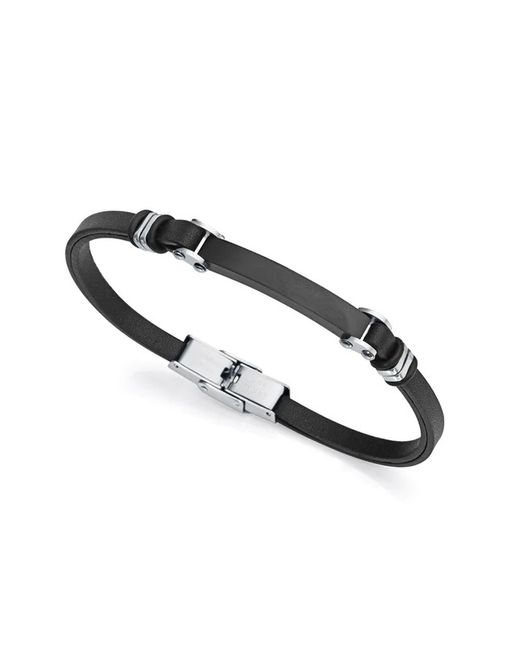 Pulseira masculina de couro preto Viceroy 75324P01010