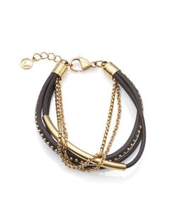 Viceroy Women's Multi-Strap Gold Brown Leather Bracelet 75304P01011
