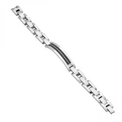 Pulsera Xernus Acero 1080-AA Esclava Con Placa Circonitas Negras