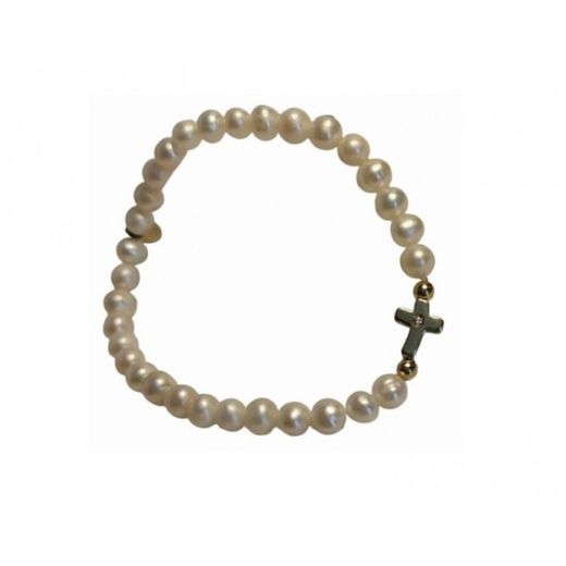 Xernus Silver Bracelet 3XE3117 Pearls and Cross