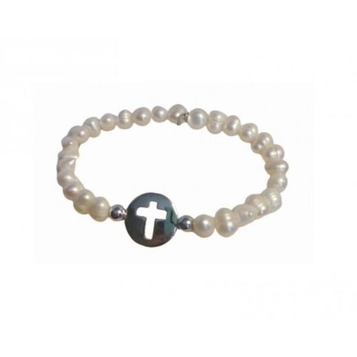 Pulseira Xernus Prata 3XE3126 Pérolas e Cruz