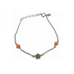 Pulsera Xernus Plata 3XE3159 Flor Con Piedras Naranja