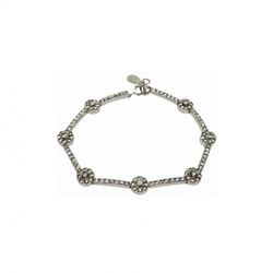 Pulsera Xernus Plata NF1687 Eslabones Rectangulares Con Circonitas